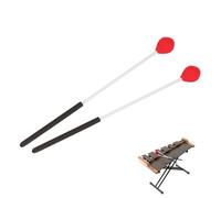 1 Paire Maillets Marimba, Maillets Tête de Laine Baguettes de Percussion Maillets Cloche Maillet Xylophone Caoutchouc pour Xylophone, Carillon, Bloc de Bois, Glockenspiel, Cloches (Rouge)