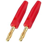 1 Paire Monacor BP-30G/RT Fiches Banane 4 mm Rouge, 2 Pièces