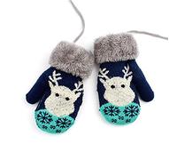 1 Paire Moufle Enfant Hiver Gant Tricoté Épais pour Bébé 3 Ans Moufles en Peluche Extérieur Bambin Moufle avec Motif Wapiti Gants de Noël Mignons pour Enfants Filles et Garçons