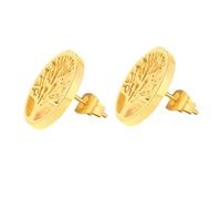 1 Paire Oreilles d'arbre de vie boucles d'oreilles clous d'oreilles en acier inoxydable goujons mignons Ferminations des messages d'oreille de goujon Décoration d'oreille Doré