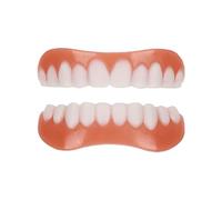 1 Paire Prothèses Dentaires Cosmétiques Dentier Silicone Appareil Dentaire Haut Et Bas, Facette Dentaire Amovible Fausse Dent Provisoire Pour Homme Femme Blanchiment Des Dents