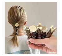 1 paire queue de cheval élastique ligne téléphonique bandeau cheveux créatif tissage artefact corde attaché femmes Pour support de queue(Lovely)