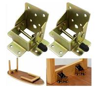 (1 paire) Rallonge de pied de table pliante autobloquante à 90 degrés, pliable, télescopique, support d'étagère caché pour bureau, lit, charnières