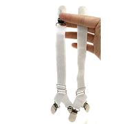 1 Paire réglable élastique Y-Style Bas Clip Porte-Jarretelles Porte-Jarretelles Ceinture Chemise Chaussette Reste Titulaire avec Fermoir en métal (Blanc)