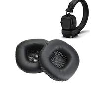 1 Paire Remplacement Coussinets d'oreille Coussins Oreillettes pour Marshall Major I II Oreillette Mousse Coussin Paire De Coussinets De Rechange en Cuir (Noir)