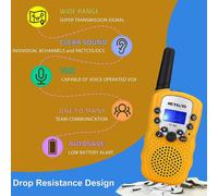 1 paire RT388 talkie-walkie pour enfants, talkie-walkie à distance, cadeaux jouets pour 4-12 ans, camping, aventure d'espionnage en plein air jaune