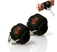 1 Paire Sangles de Poignet Rembourrées en Néoprène,Bande Poignet Réglables Musculation,Wrist Cuffs de Traction Anti-Slip,Manchettes de Fitness avec Anneau pour Machines à Câbles,Entraînement de Force