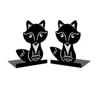 1 Paire Serre Livres en métal Mignons Renard Noir, créatif Dessin animé Renard Animal antidérapant épaissi Fer Fin de Presse-Livres en métal bibliothèque pour Enfants école Home Office Decor