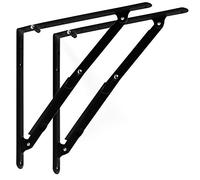 1 Paire SO-TECH® Console Rabattable Rallonge de Table / 305 x 305 x 27,5 mm/Acier noir/avec Blocage/Capacité de Charge