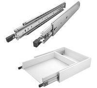 1 paire SOTECH coulisses à forte charge VarioSlide KV2-200-H76-L1200-EH 1219, 2 mm avec fonction de verrouillage/déverrouillage noir Coulisse à sortie totale pour charges lourdes, charge maximale 200