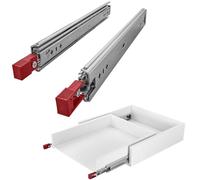 1 paire SOTECH Coulisses à sortie totale pour charges lourdes VarioSlide KV2-100-H53-L1200-EH 1200 mm avec fonction d'encliquetage et levier rouge Coulisse à sortie totale pour charges lourdes, charge