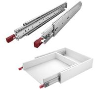 1 paire SOTECH coulisses pour charges lourdes VarioSlide KV2-200-H76-L1300-EH 1320,8 mm avec fonction de verrouillage/déverrouillage rouge Coulisse à sortie totale, charge maximale 200 kg