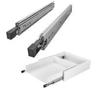 1 paire SOTECH Coulisses télescopiques pour charges lourdes VarioSlide KV2-100-H53-L700-EH 700 mm avec fonction de verrouillage/déverrouillage avec levier noir pour charges lourdes chargeable jusqu'à