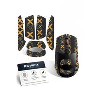 1 Paire Stickers Antidérapants pour SteelSeries Rival 3 Gen 2 | Paire autocollante, pose facile, grip confortable, motif imprimé noir et or, accessoire souris sans fil