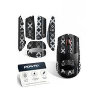 1 Paire Stickers Antidérapants pour SteelSeries Rival 3 Gen 2 | Paire autocollante, pose facile, grip confortable, motif noir imprimé, accessoire souris sans fil