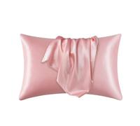 1 Paire taie d'oreiller Satin Cheveux beauté Confortable décor à la Maison taies Coussins pour Femmes(Pink,51cmx76cm)
