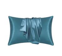 1 Paire taie d'oreiller Satin Cheveux beauté Confortable décor à la Maison taies Coussins pour Femmes(Blue 7,51cmx66cm)