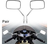 1 Paire Universel Moto Côté Miroir Carré Forme Argenté