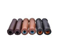 1 Paire Vélo Vélo Guidon Grip Vintage Rétro Équitation Route Montagne Cuir Artificiel Cyclisme Grip Extrémités Café Blanc Marron