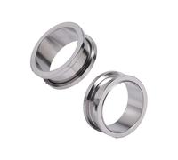 1 Paire Vis AjustÉE en Acier Inoxydable Oreille Bouchons Anneaux Chair Tunnels Piercing Bijoux Couleur Acier, 22mm