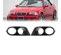 1 Paire Voiture Antibrouillard Couvercle De Lampe Surround Conduit d'air en Fiber Carbone Brillant Cadre Noir Phare pour E46 M3 2 Portes 2001-2006