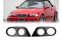 1 Paire Voiture Antibrouillard Couvercle De Lampe Surround Conduit d'air en Fiber Carbone Brillant Cadre Noir Phare pour E46 M3 2 Portes 2001-2006