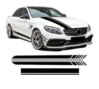 1 Paire Voiture Auto Corps Autocollant pour Benz Classe C W205 C63 C43 A205 C205 S205 C180 200 250 300,Autocollant De Jupe Latérale De Voiture, Vinyle Voitures Décoration Autocollants,Red