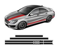 1 Paire Voiture Auto Corps Autocollant pour Benz Classe CLA W117 C117 X117 C118 X118 CLA45 35,Autocollant De Jupe Latérale De Voiture, Vinyle Voitures Décoration Autocollants,Red