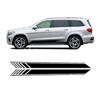 1 Paire Voiture Auto Corps Autocollant pour Benz Classe GL X164 X166 GL450 GL500,Autocollant De Jupe Latérale De Voiture, Vinyle Voitures Décoration Autocollants,Red