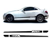 1 Paire Voiture Auto Corps Autocollant pour Benz SLK Classe R170 R171 R172 SLK55 AMG SLK200 250,Autocollant De Jupe Latérale De Voiture, Vinyle Voitures Décoration Autocollants,Red