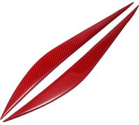 1 Paire Voiture Phare Sourcils Autocollant Carbone Fibre Motif Rouge