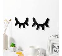 1 Paire Yeux Cils Bois DéCoration Murale Chambre D'Enfant Stickers Muraux Fond Cils DéCoration Murale Yeux Endormis Pour DéCoration D'Art Mural Chambre D'Enfant éCologique, DéCoration De NoëL