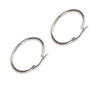 1 Paires Boucle d'Oreille Créole, 30MM Créoles Grand cercle poli en Acier Chirurgical pour Homme Femme, Argent