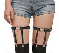 1 Pairs Heart Leg Garters,Thigh-High Garter Belt for Women's Stocking,Punk Rock