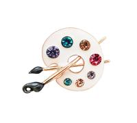 1. Palette d'artiste haute brillance Broche avec strass Alliage de zinc Bijoux unisexe pour femmes hommes Accessoires de mode Émail coloré Insigne de poitrine, taille unique, comme décrit