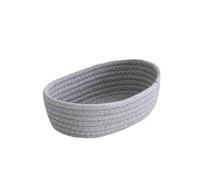 1 panier de rangement en fil coton tissé à la main for jouets, cosmétiques, papeterie, bureau Pour les chambres(Grey,26x16x8cm)