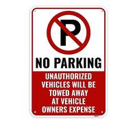 1 panneau « No Parking Will Be Towed », 33 x 22,9 cm - Aluminium - Panneau de zone de remorquage non autorisé