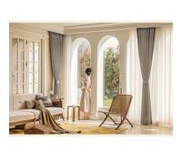 1 Panneaux Décoration de Fenêtre Occultant, Draperies Anti Froid Et Chaleu Économie d'Énergie Rideaux Thermique Isolation Lumineux pour Chambre Dressing Salon, LxH(Grey1,182x243cm(72x96in))