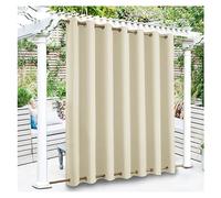 1 Panneaux Rideau D'Extérieur Imperméable Pare Soleil Rideaux Occultants Jardin Isolation Thermique Oeillet Rideau de Confidentialité pour Patio Gazebo Pergola Porche Beige,200 * 182cm(W*H)