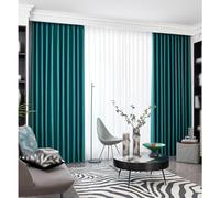 1 Panneaux Rideau Occultant, Thermique Isolant Anti Froid Et Chaleu Draperies Isolation Lumineux Économie d'Énergie Rideaux pour Chambre Maison Dressing Salon, LxH(Green1,200x270cm(79x106in))