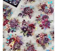 1 paquet/20 feuilles Ensemble de stickers rétro en PET floral pour collage artistique, scrapbooking, journaling, décoration DIY Taille UniquePET