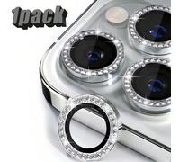 1 paquet, compatible avec les modèles 11 et supérieurs, compatible avec l' 15 Pro Max, film de lentille en diamant, anneau/étui de protection de la lentille, verre trempé [anti-rayures], protecteur d'