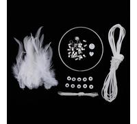 1 Paquet D'Anneaux En Fer, Cordon En Cuir Suédé, Perles En Plumes Pour