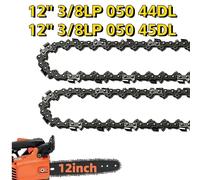 1 paquet de chaînes de tronçonneuse de 12 pouces, pas de 3/8 LP, calibre 0,050 pouces, maillons d'entraînement 44/45, compatibles avec Greenworks Poulan Echo Ryobi et plus encore-12 inch 050 45 DL-