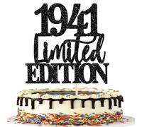 1 paquet de décoration de gâteau d'anniversaire « Happy 85th Birthday » - Paillettes - Édition limitée 1941 - Décoration de gâteau pour cheers de 85 ans - Accessoire de fête - Noir