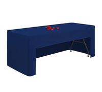 1 Paquet de Nappe Bleu Marine à Dos Ouvert pour Table Pliante de 1,8 m, Lavable, Nappe de 1,8 m, en Tissu Polyester, Nappe rectangulaire pour Mariage, fête, Artisanat, Exposition, événements