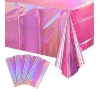 1 paquet de nappe en plastique brillante, nappe rectangulaire jetable holographique, décoration de fête pour anniversaire, mariage, Noël Taille UniquePolyéthylène