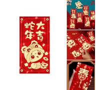 1 Paquet De Paquets Rougeurs Du Nouvel An Pochettes Cadeaux Sur Le Thème L'année Serpent Porte-papier D'argent Multifonctionnel Zodiaque Chinois Papier Hongbao
