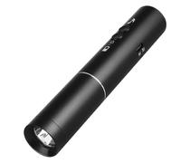 1 paquet de sifflet électronique, corne d'ours pour effrayer les ours - double fréquence rechargeable avec lampe de poche, alliage d'aluminium (133 × 25 mm), sifflet électrique pour chien pour arrête