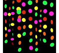 1 Paquet x 3 M 5 Couleurs de bannière phosphorescente en papier néon, décorations suspendues pour Disco, qui brillent dans le noir. Guirlande de papier réactive sous lumière noire pour fête Disco, ann